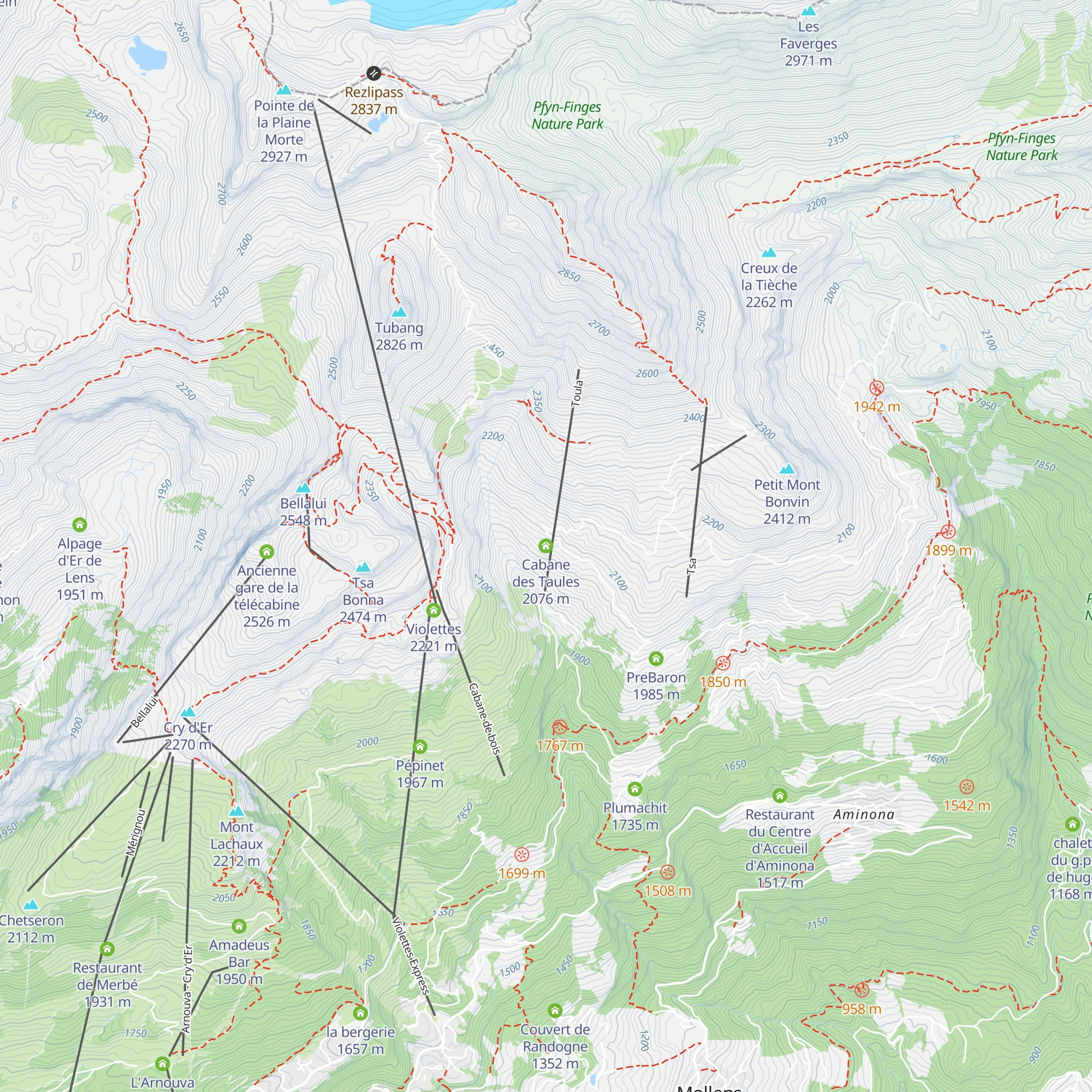 Cabane des Taules map