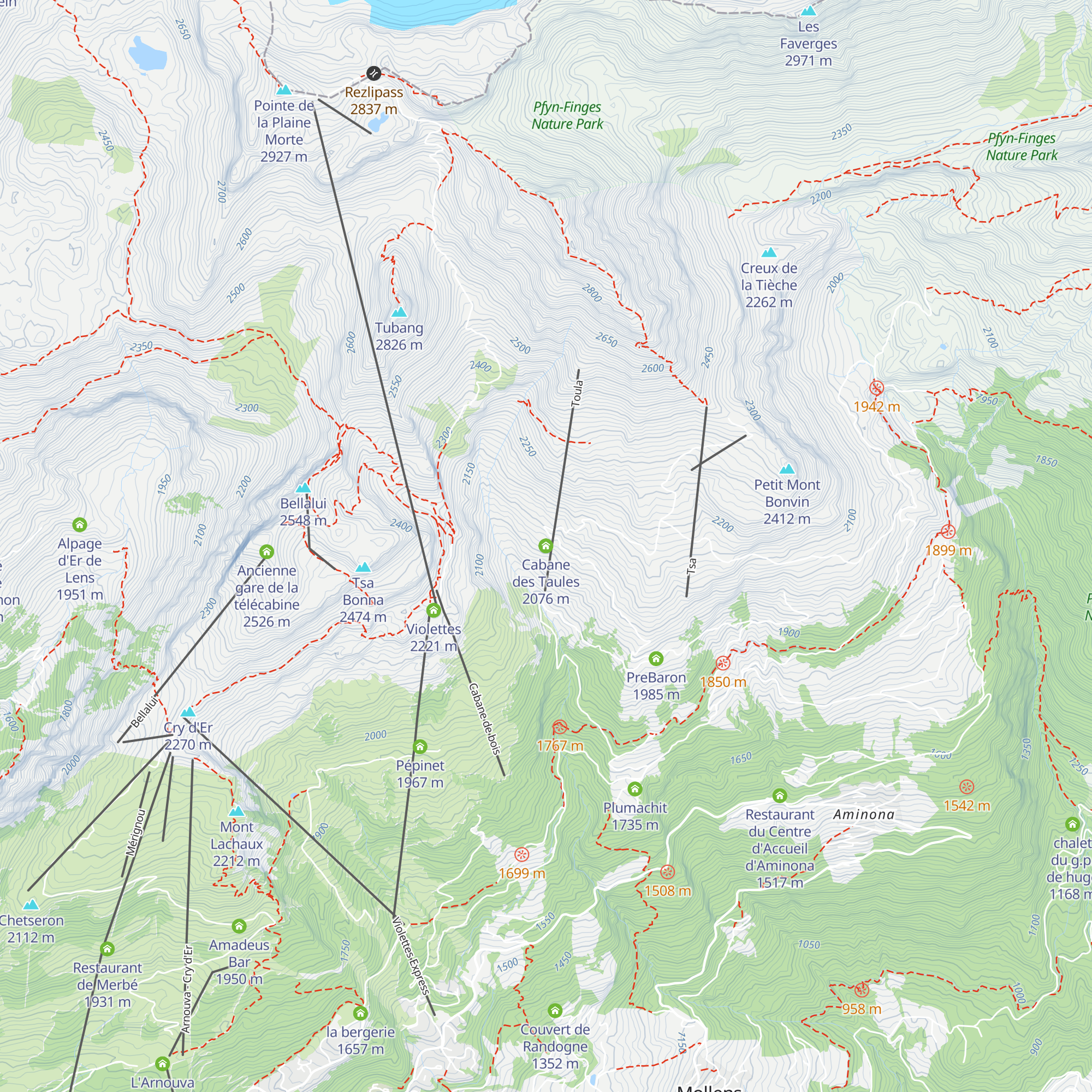 Cabane des Taules map
