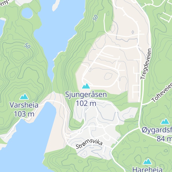 Map of Sjungeråsen