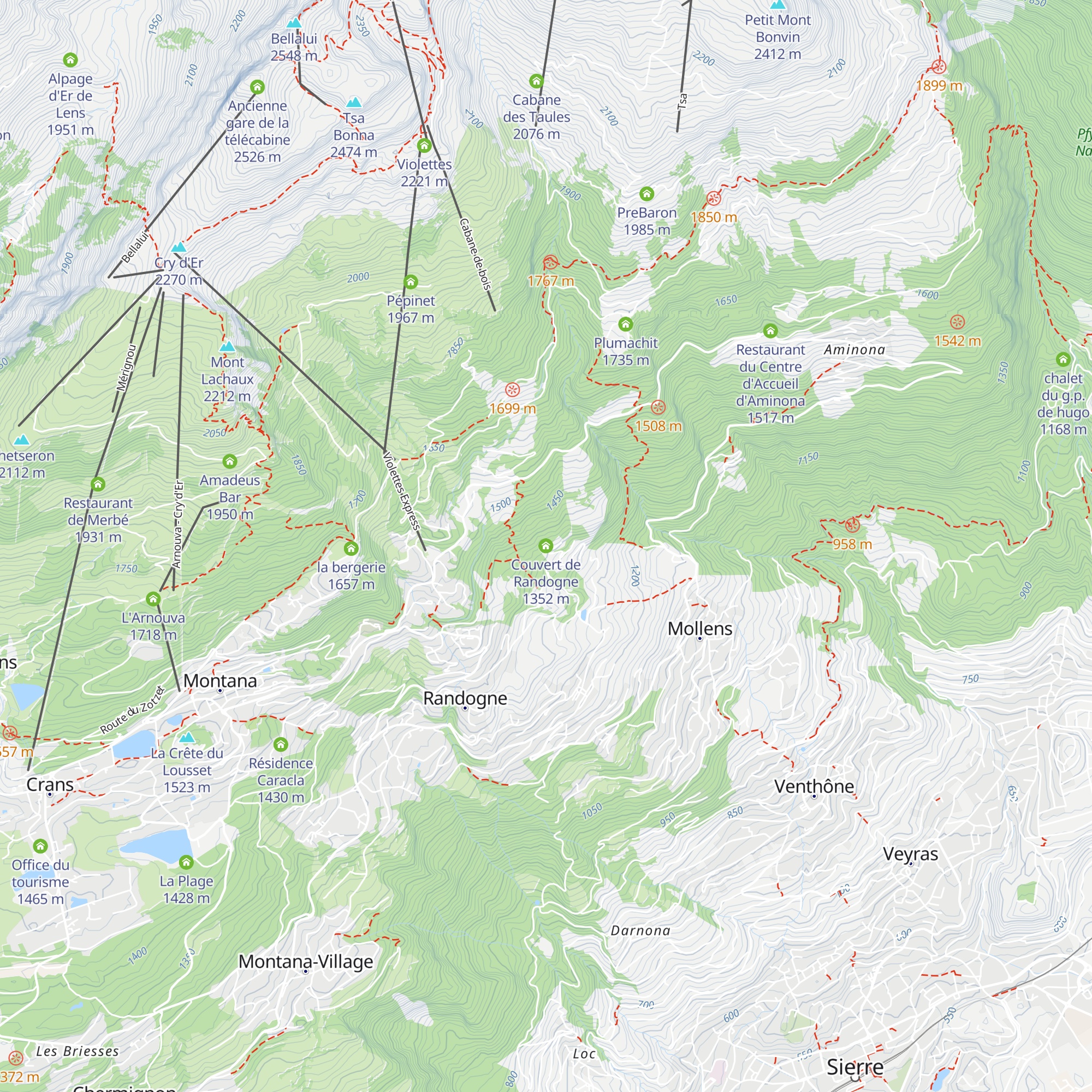 Couvert de Randogne map