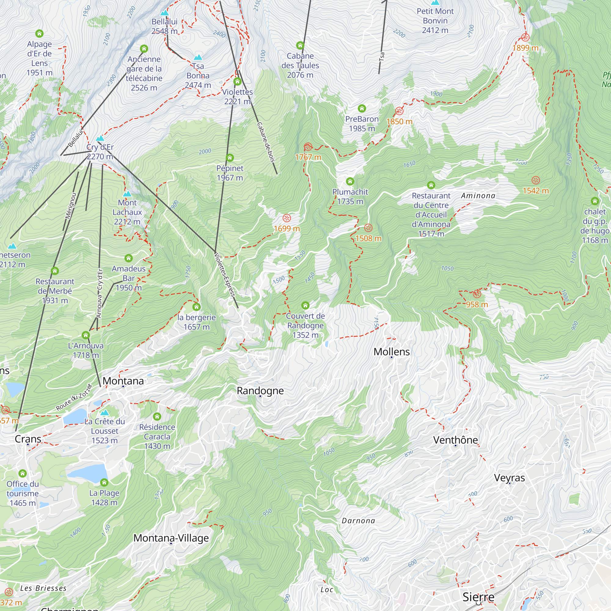 Couvert de Randogne map