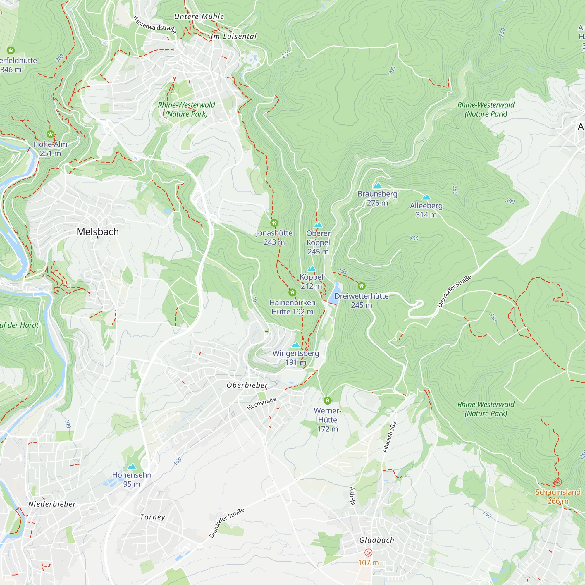Hainenbirken Hütte map