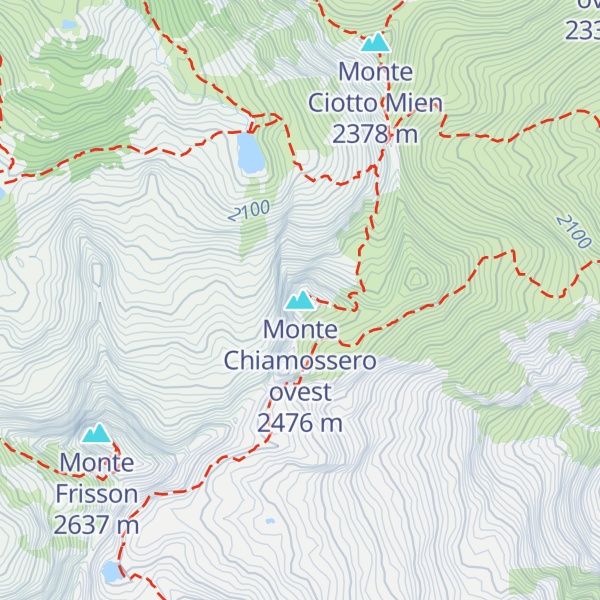 Map of Monte Chiamossero ovest