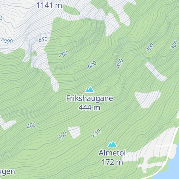 Map of Frikshaugane