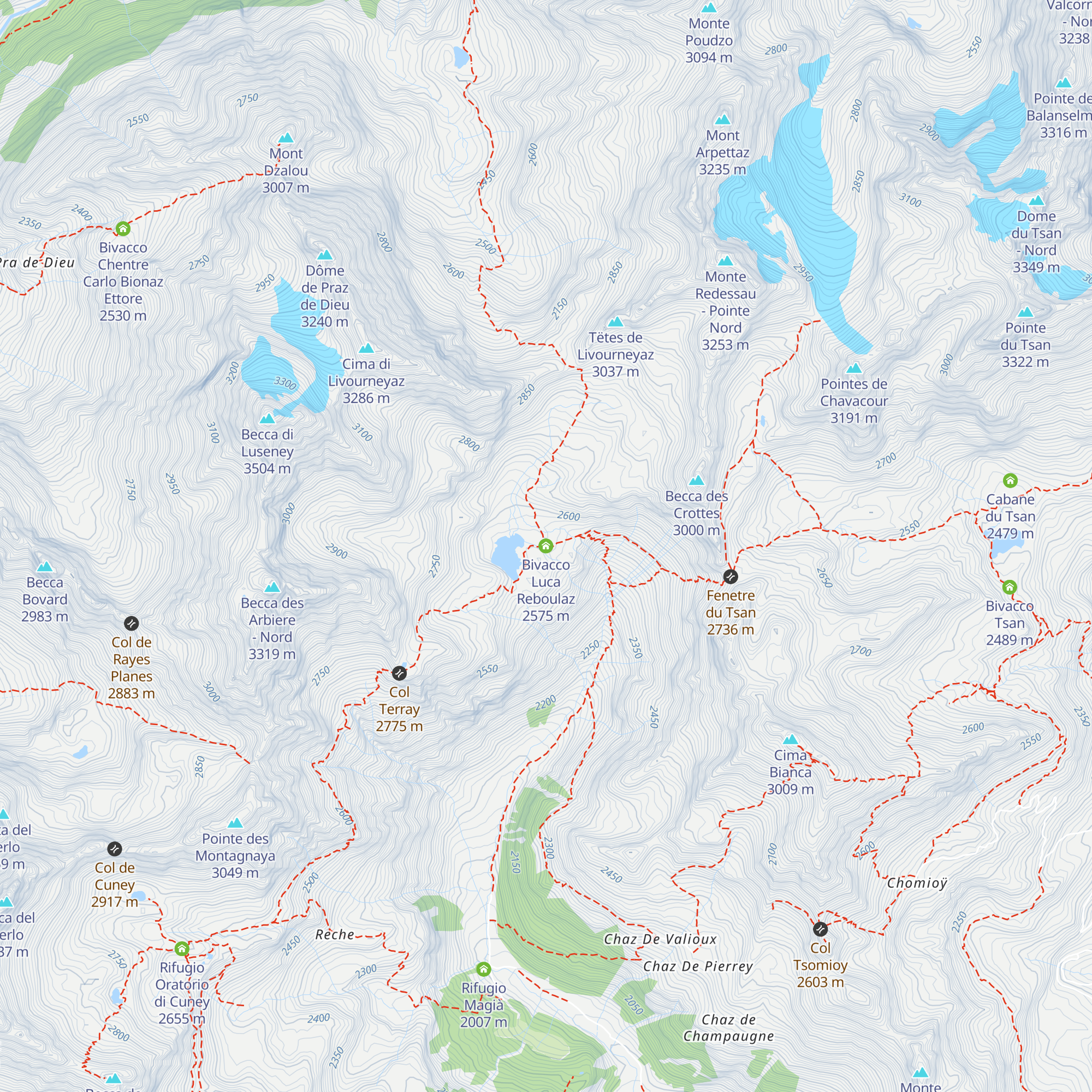 Bivacco Luca Reboulaz map
