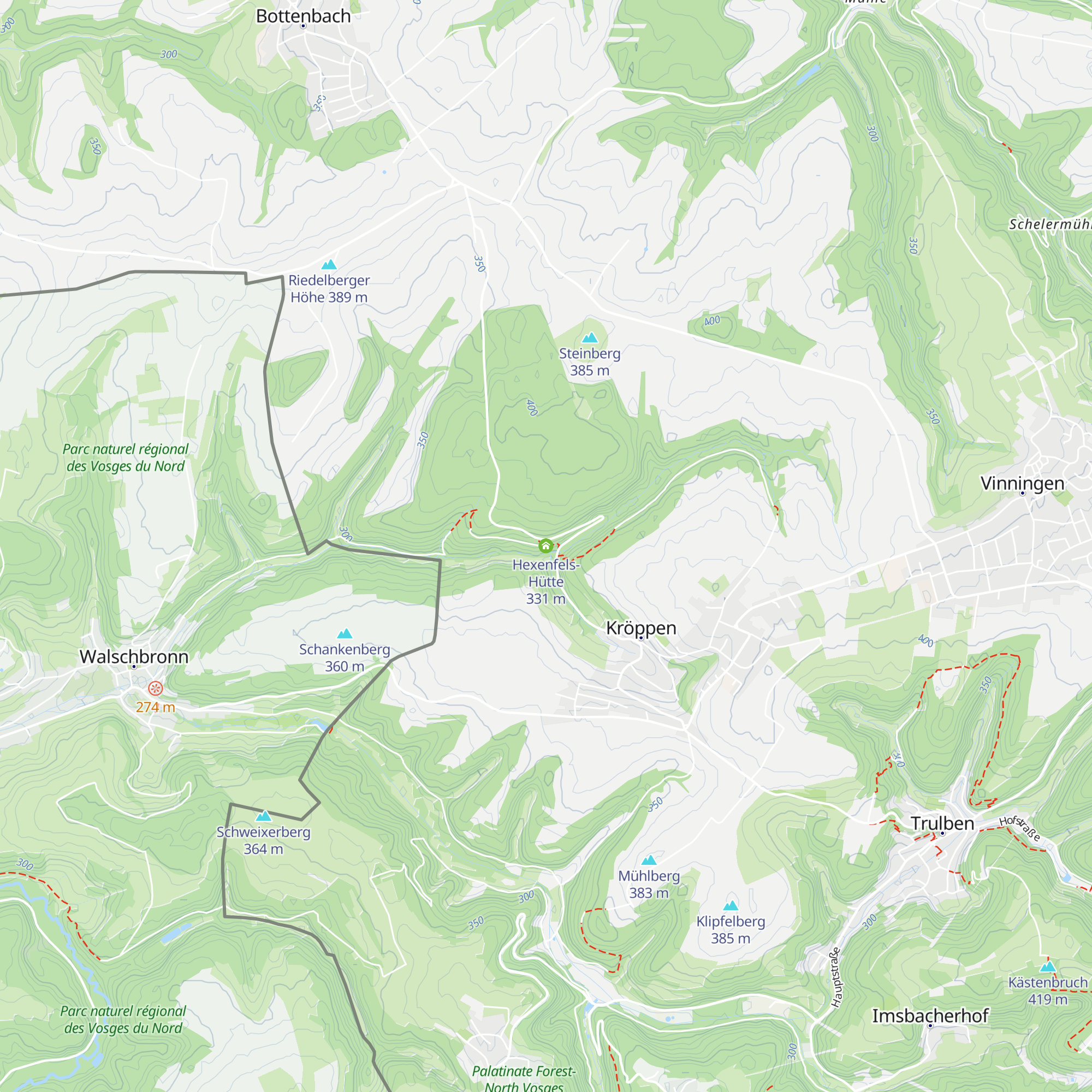 Hexenfels-Hütte map