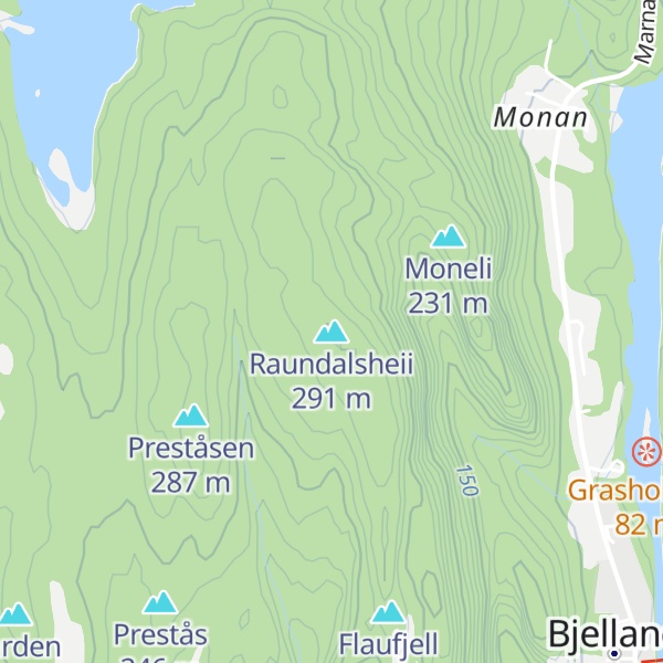Map of Raundalsheii