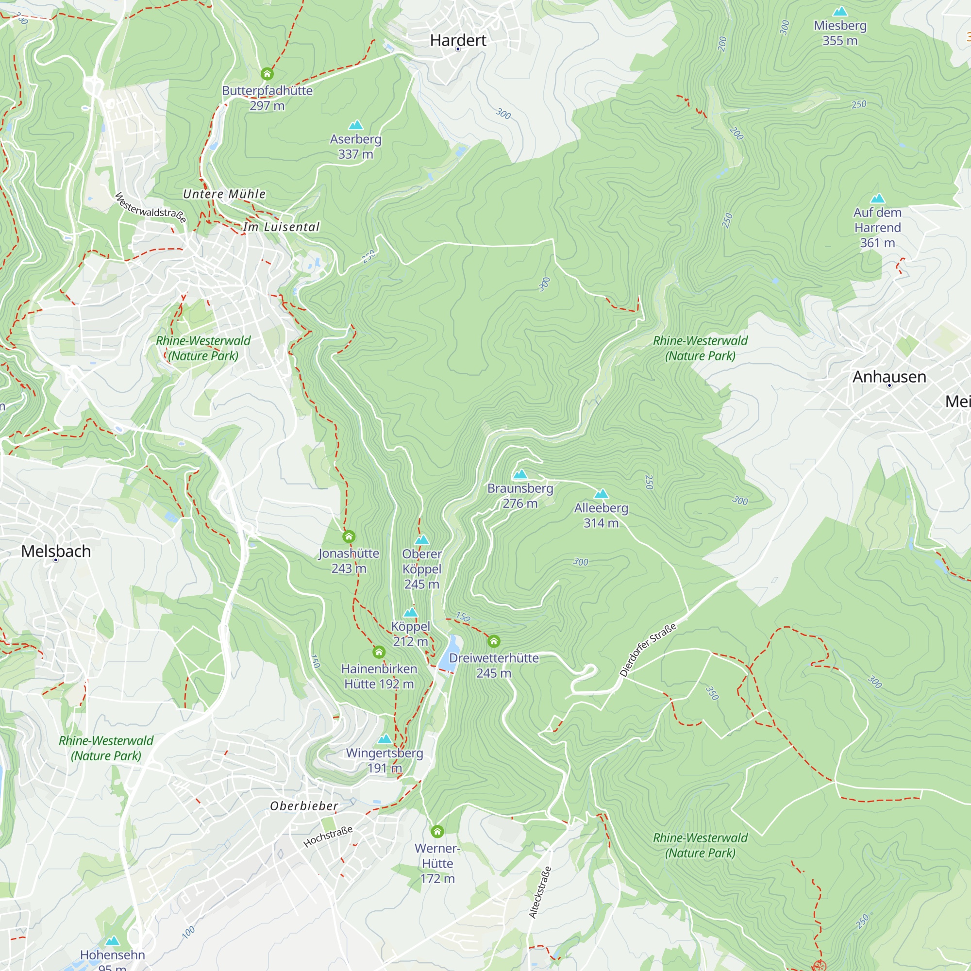 Braunsburg-Hütte map