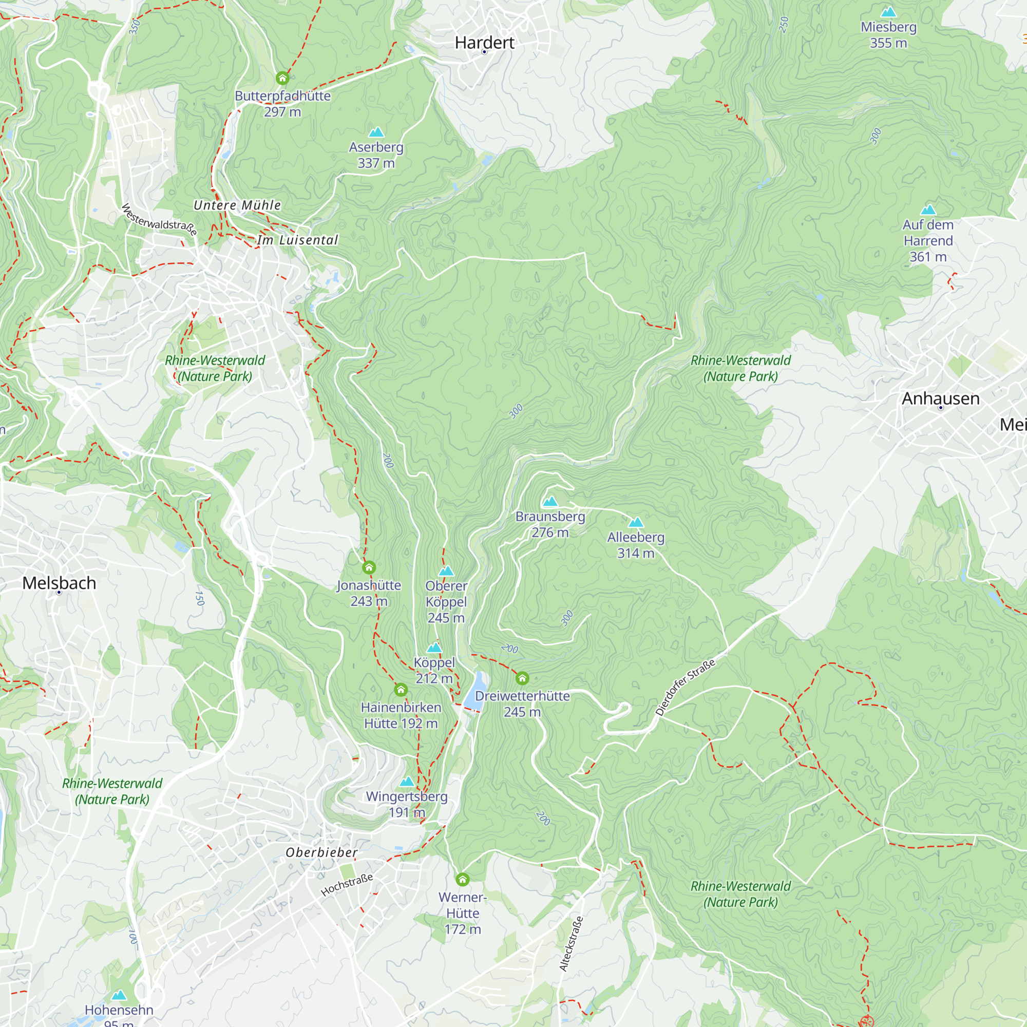 Braunsburg-Hütte map