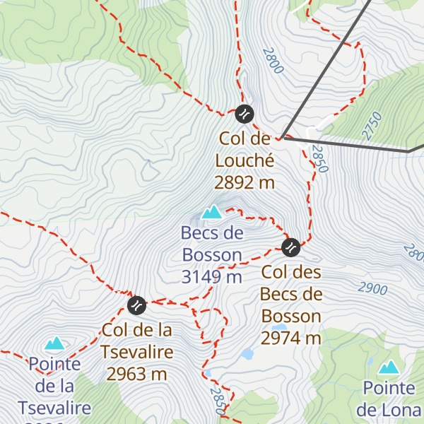 Map of Becs de Bosson