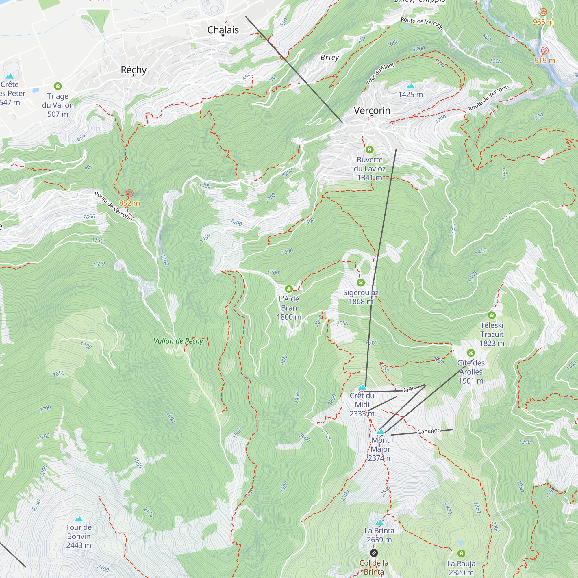 L'A de Bran map