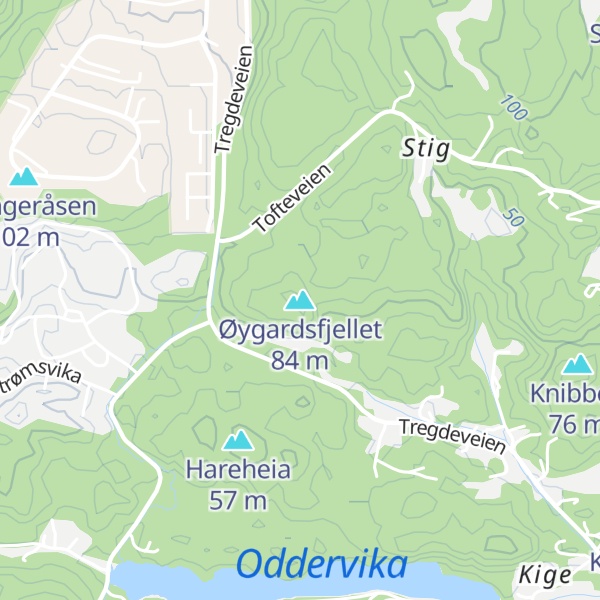 Map of Øygardsfjellet