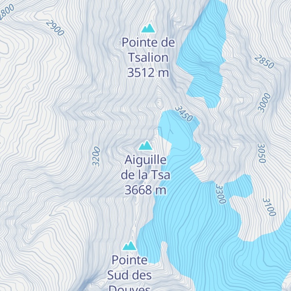 Map of Aiguille de la Tsa