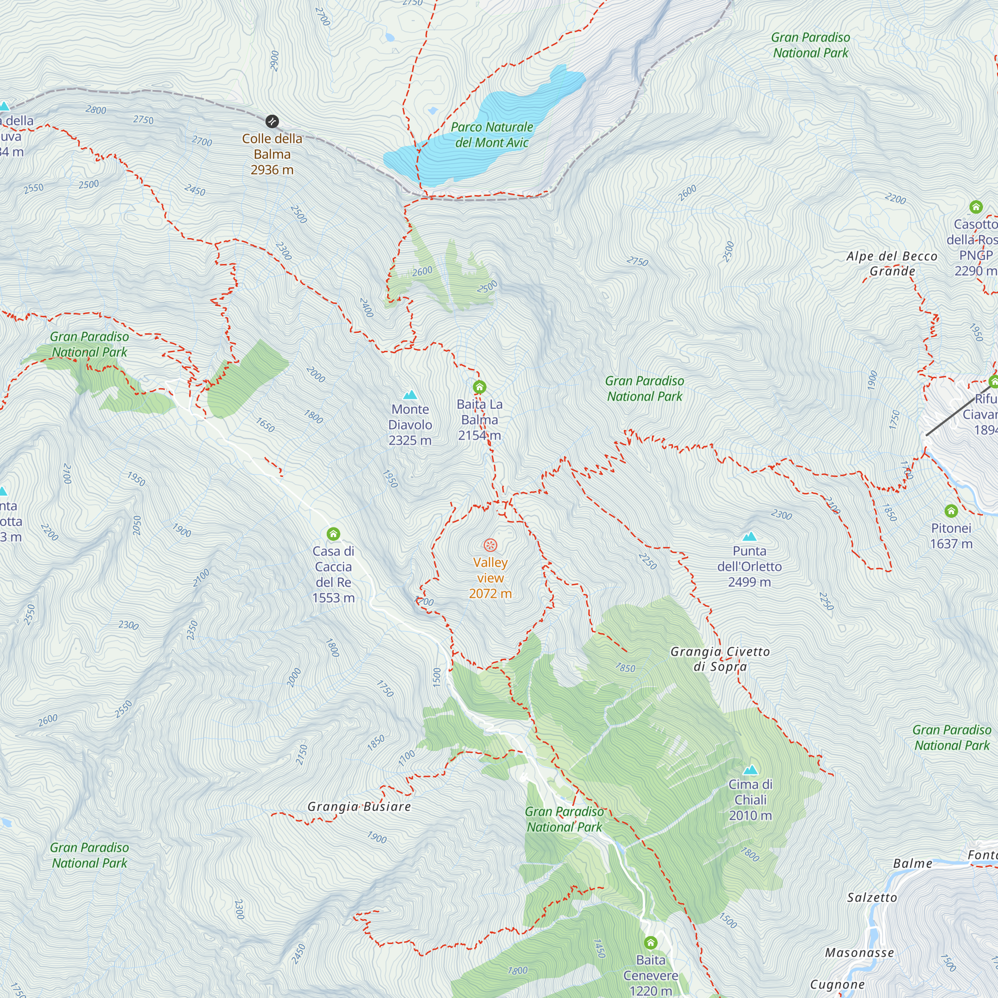 Rifugio Bausano (Rif. San Besso) map