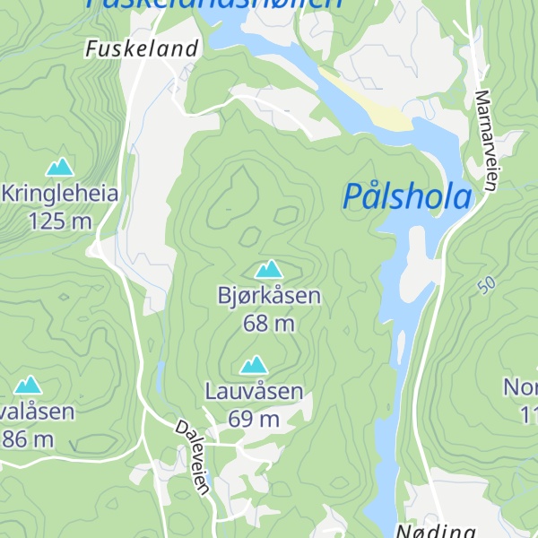 Map of Bjørkåsen