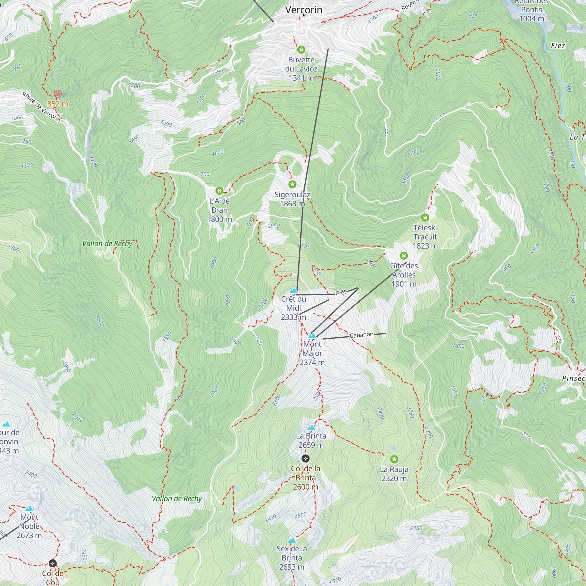Restaurant du Crêt-du-Midi map