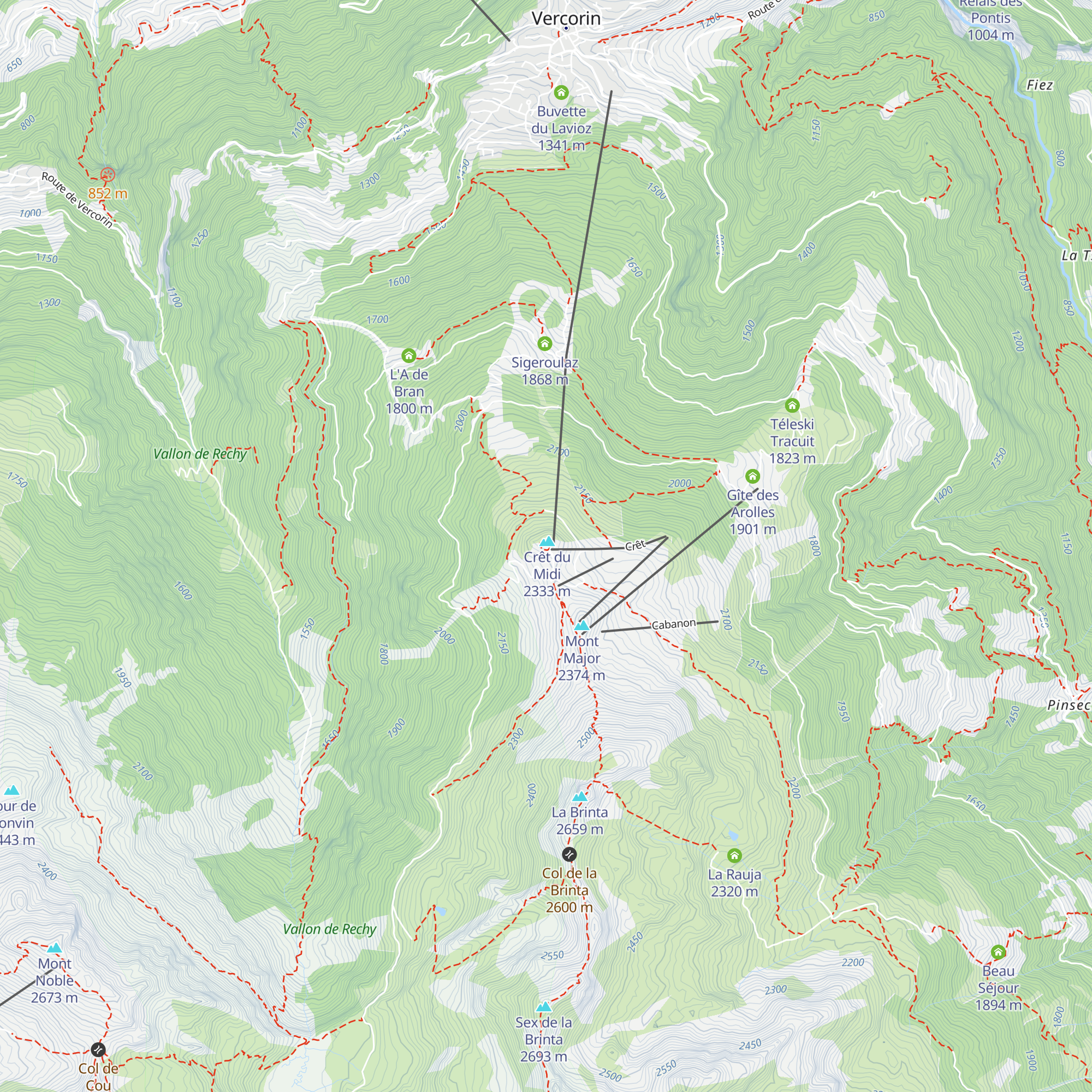Restaurant du Crêt-du-Midi map