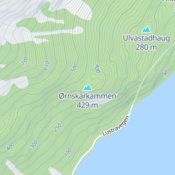 Map of Ørnskarkammen
