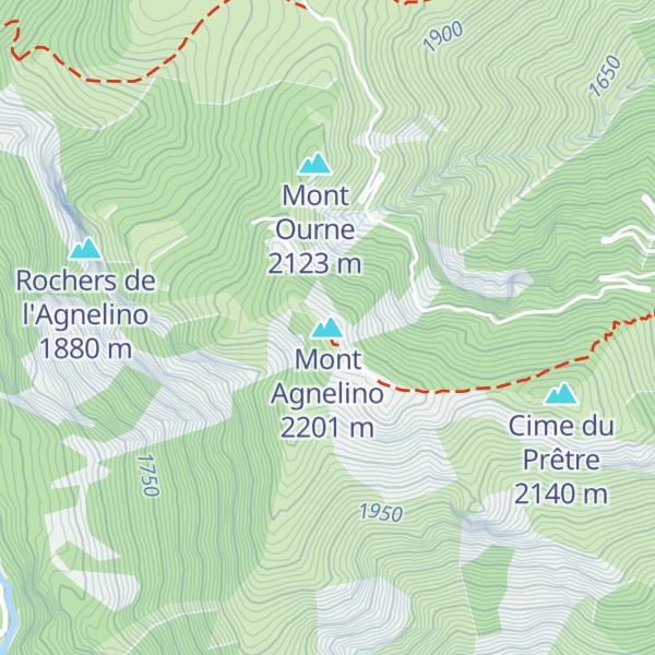 Map of Mont Agnelino