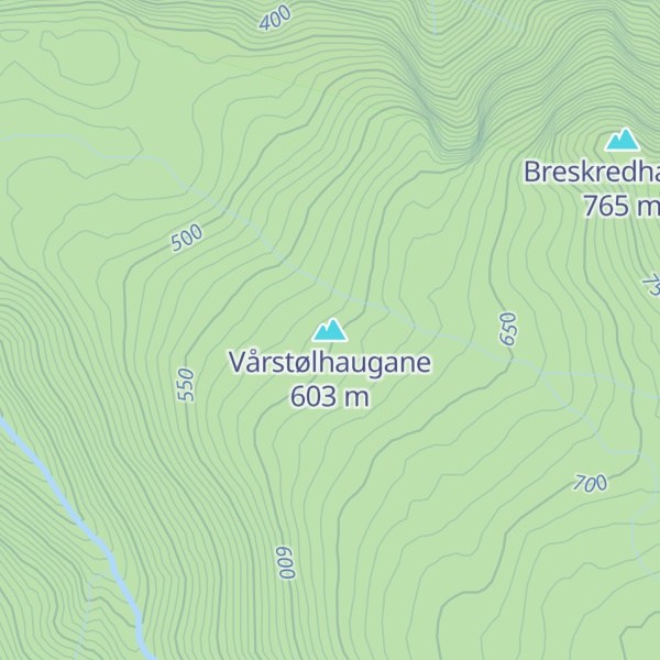 Map of Vårstølhaugane