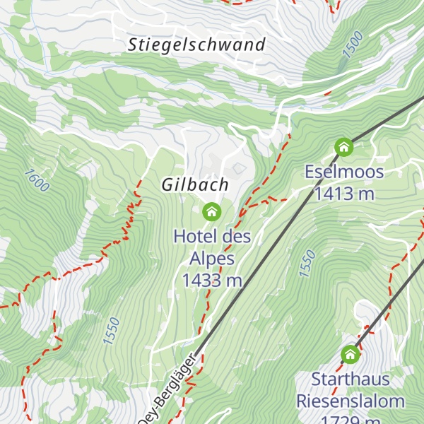 Map of Hotel des Alpes