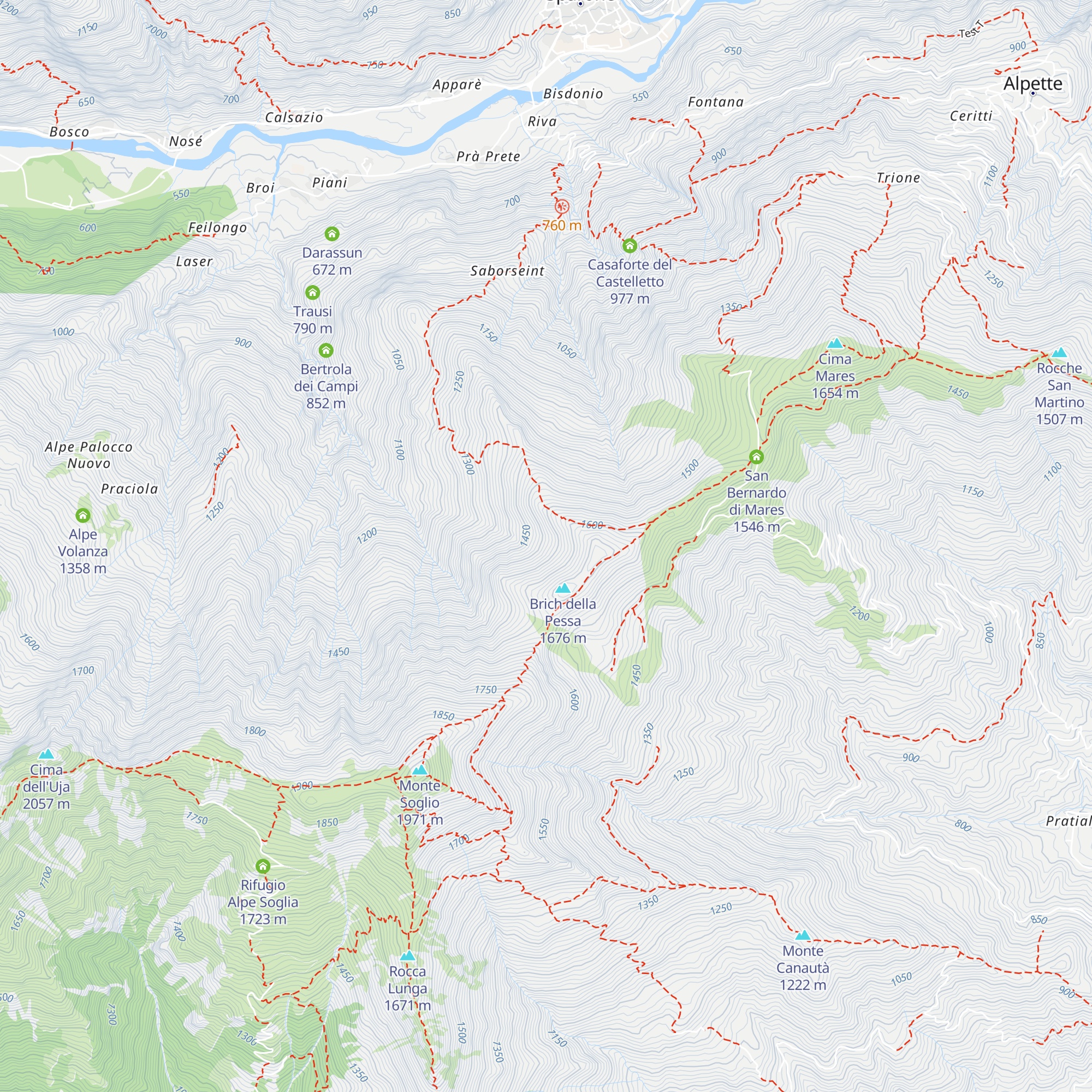 Alpe Pulassera map