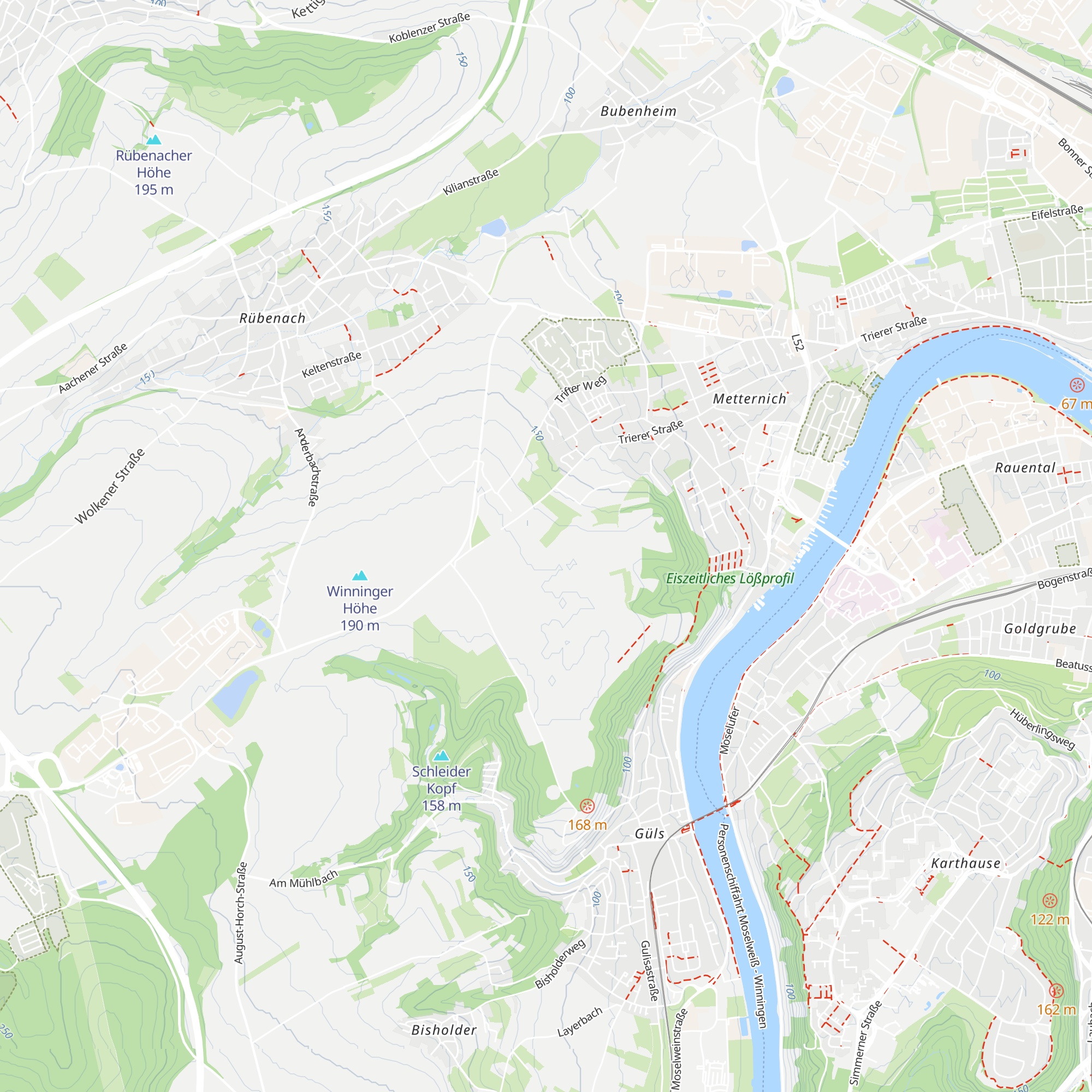 Grillhütte "Alte Windmühle", Metternich map