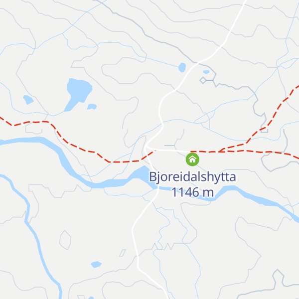 Map of Bjoreidalen turisthytte