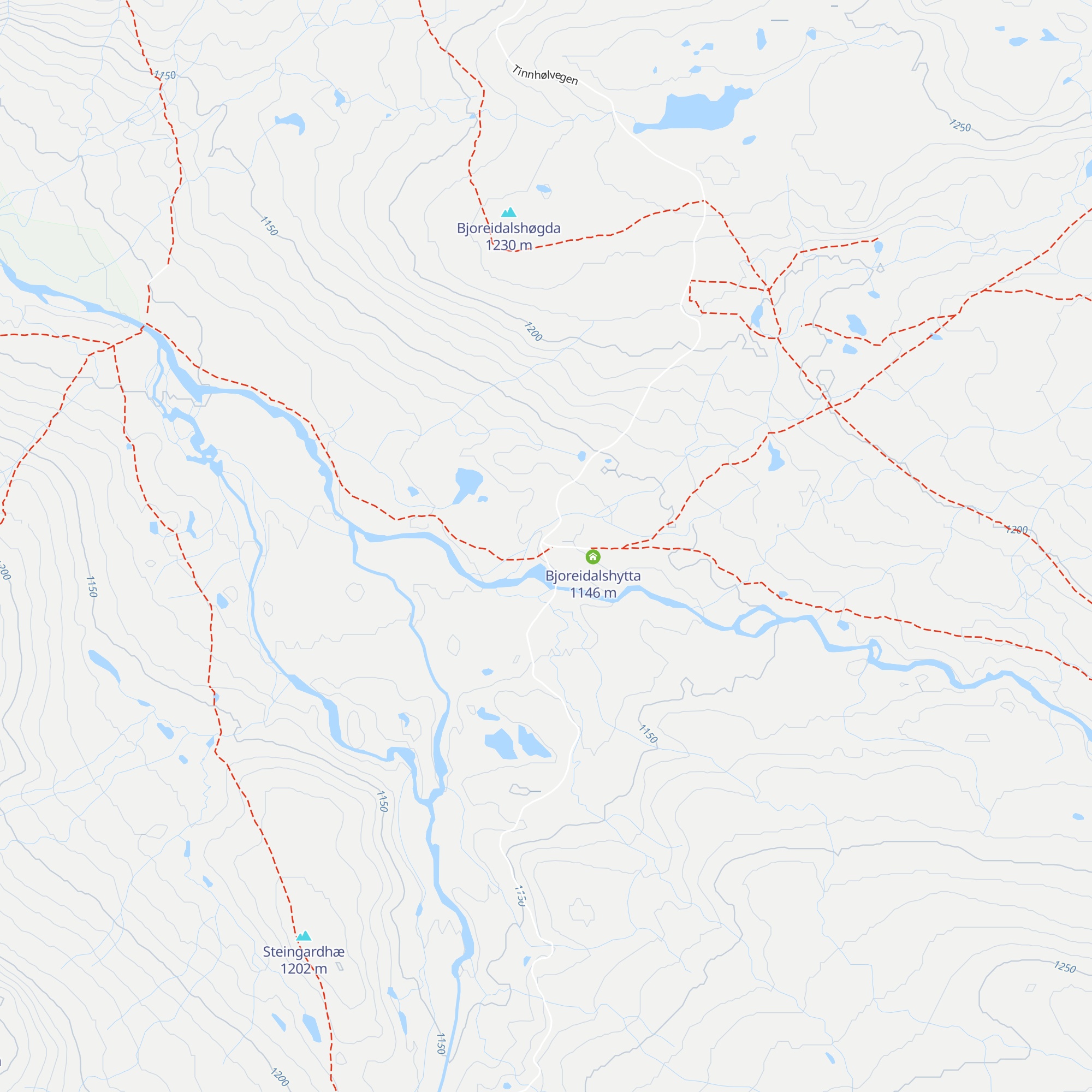 Bjoreidalen turisthytte map