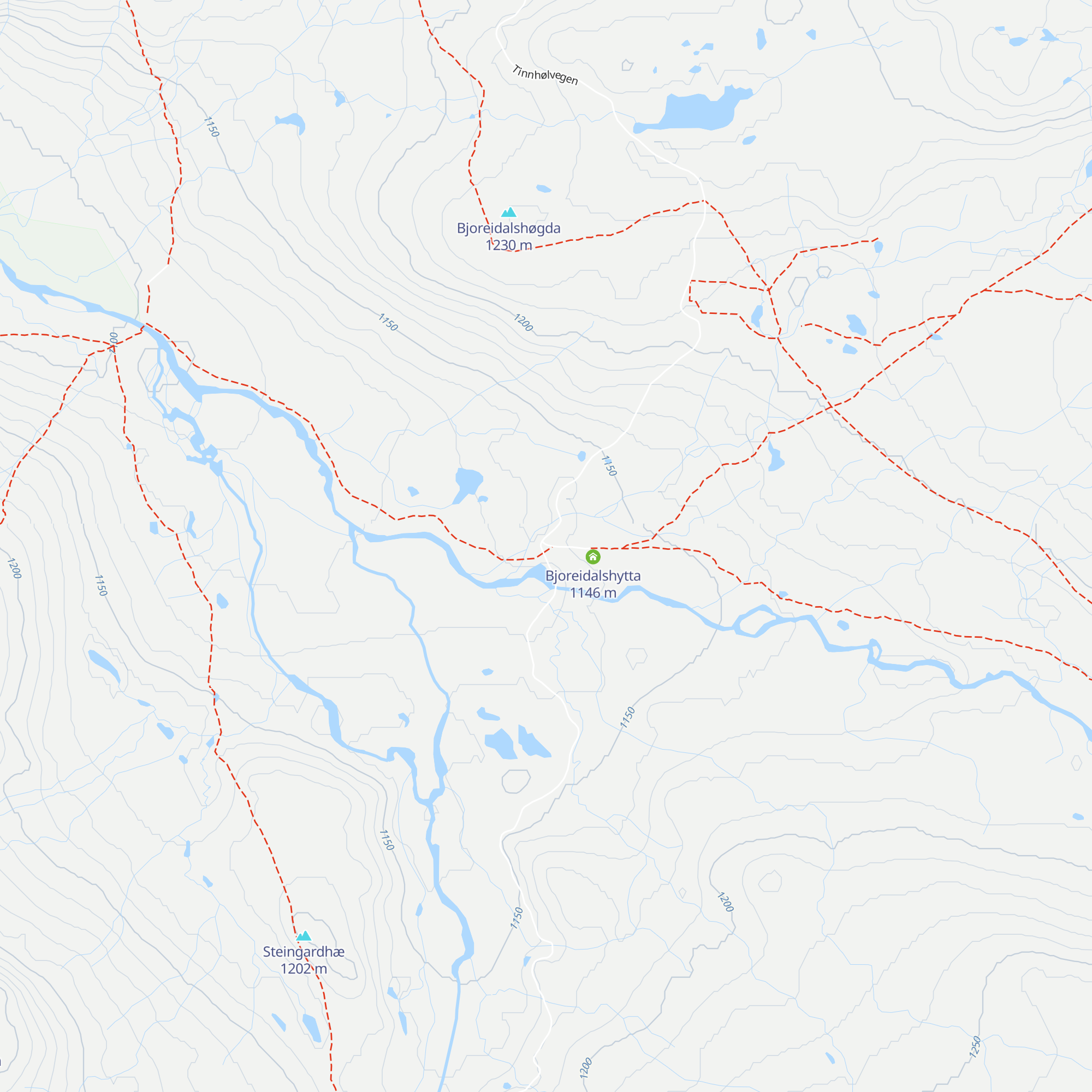 Bjoreidalen turisthytte map
