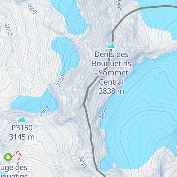 Map of Dents des Bouquetins - Sommet Sud