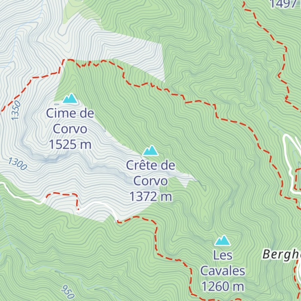 Map of Crête de Corvo