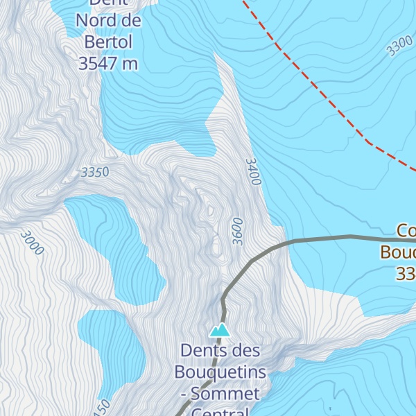 Map of Dents des Bouquetins - Sommet Nord
