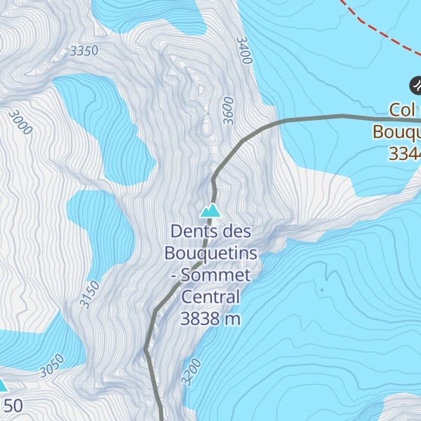 Map of Dents des Bouquetins - Sommet Central