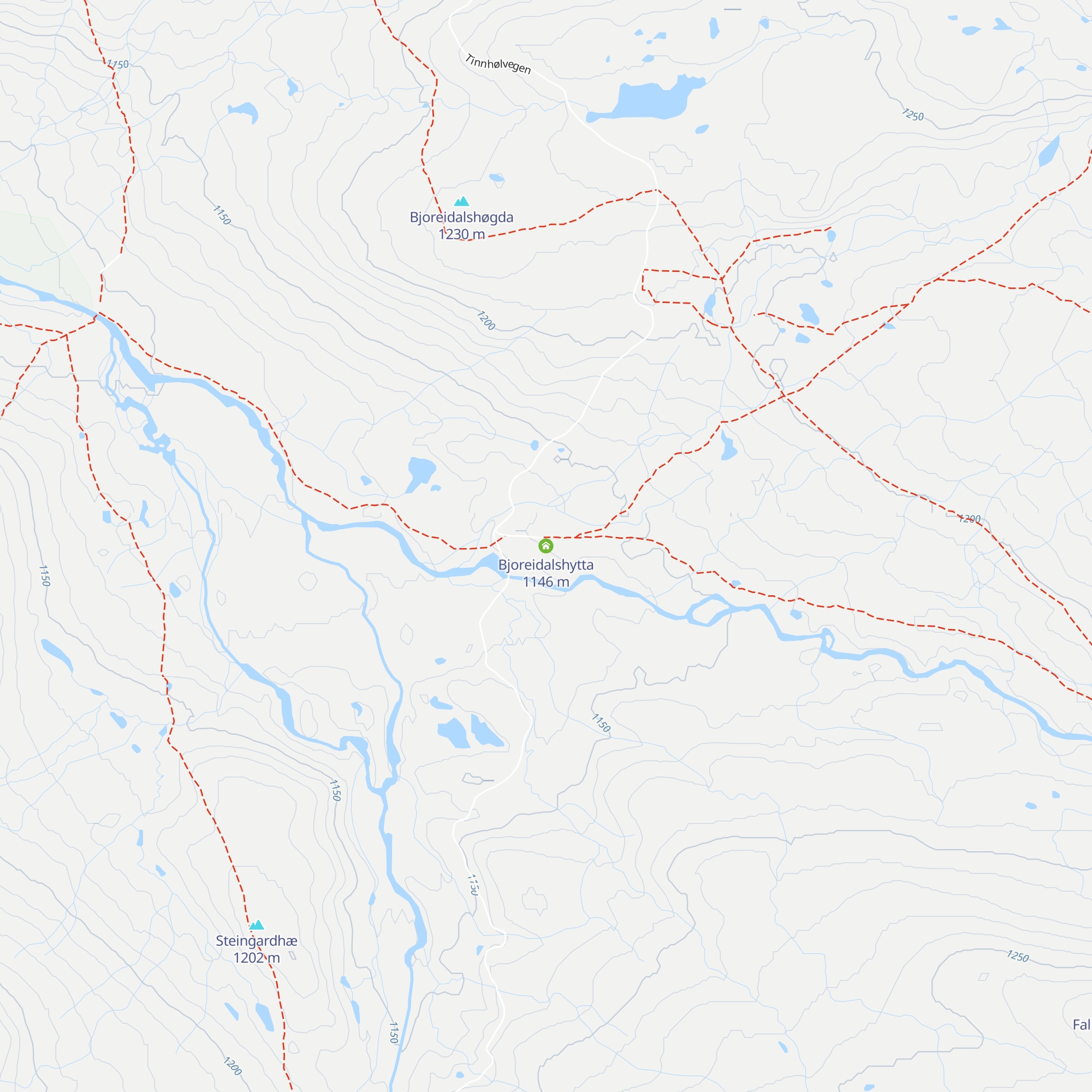 Bjoreidalshytta map