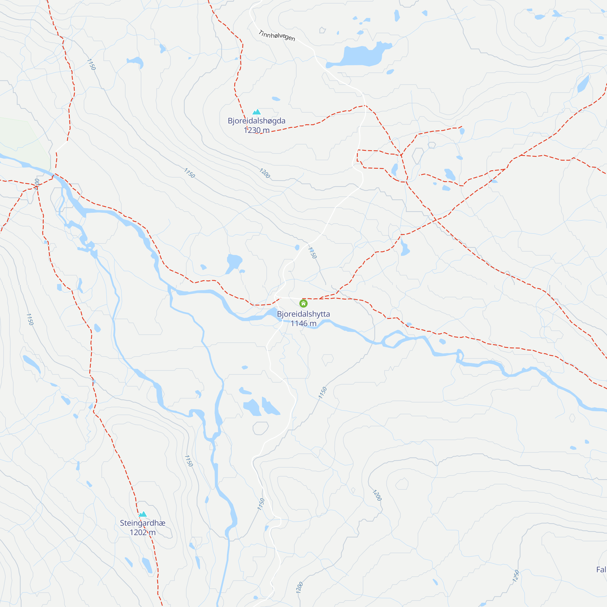 Bjoreidalshytta map
