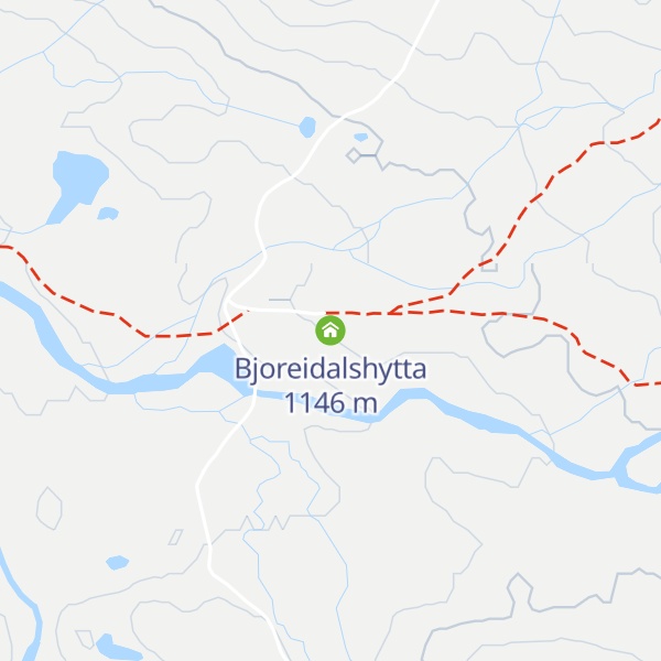 Map of Bjoreidalshytta