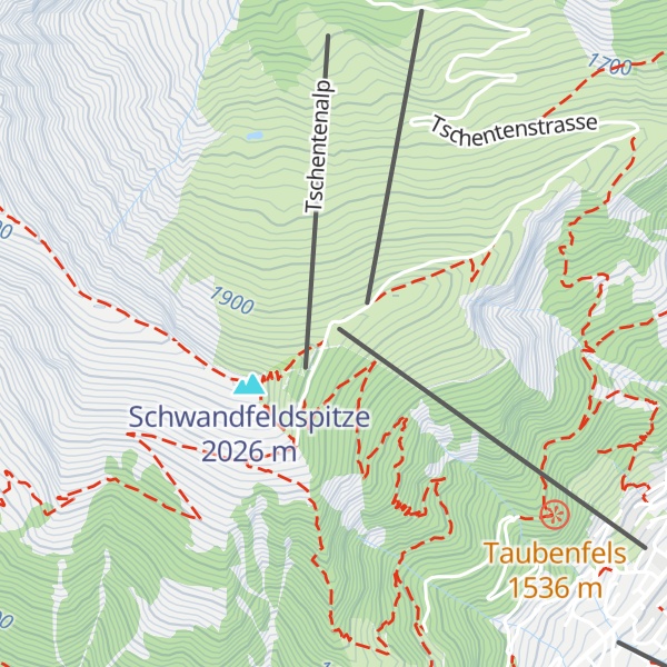 Map of Berghaus Tschentenalp