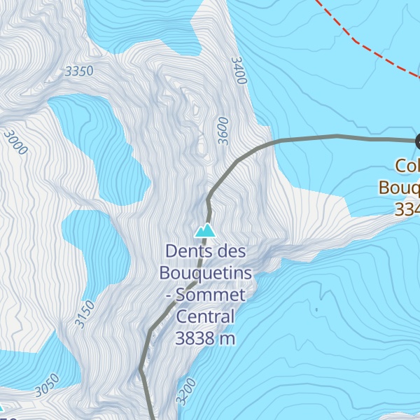 Map of Dents des Bouquetins - Faux Sommet