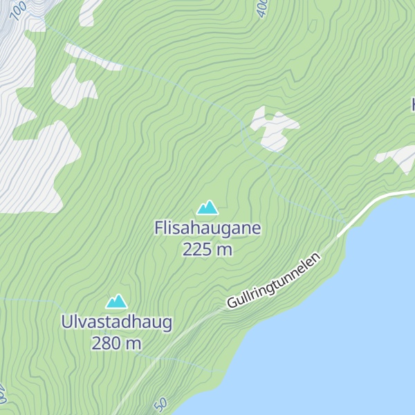 Map of Flisahaugane