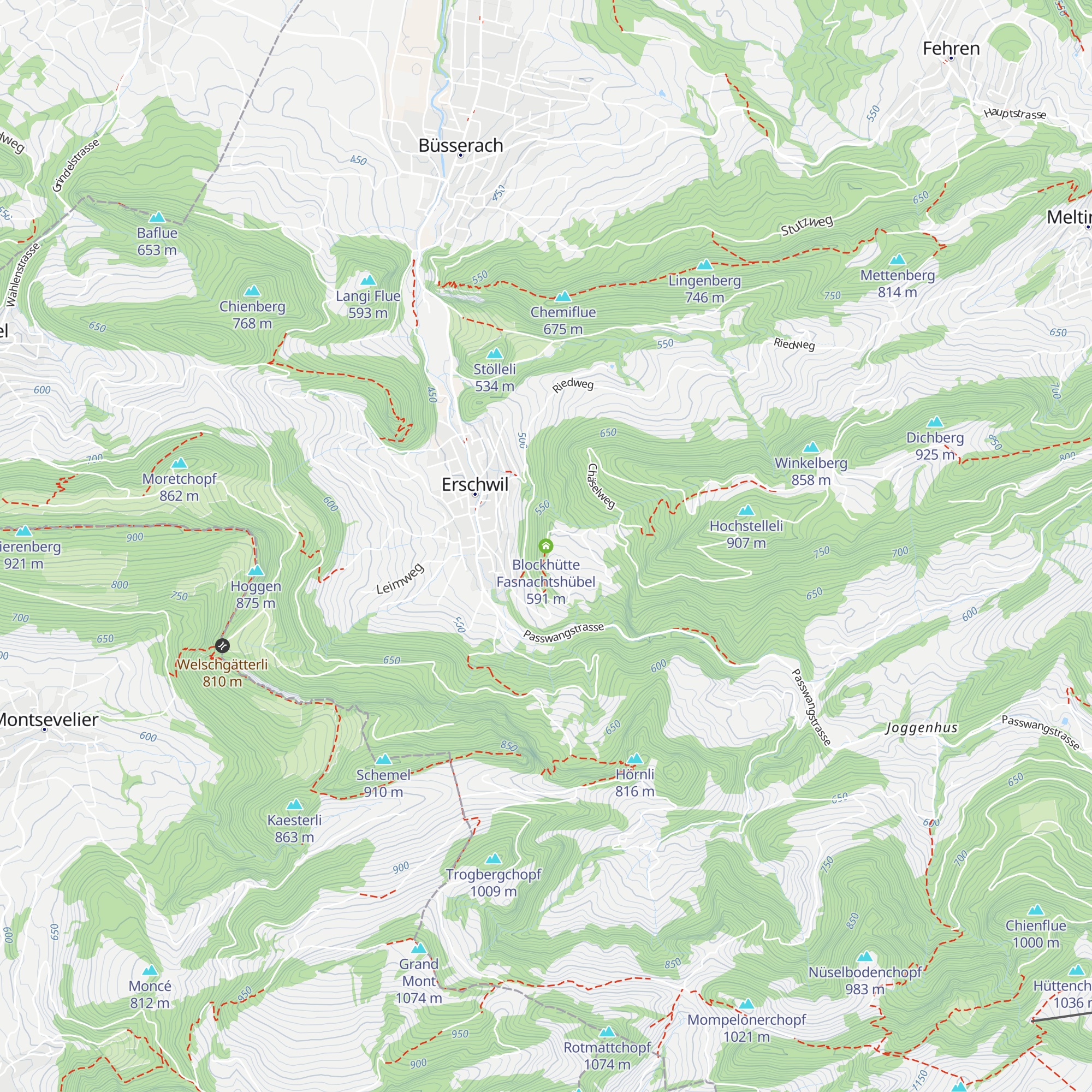 Blockhütte Fasnachtshübel map
