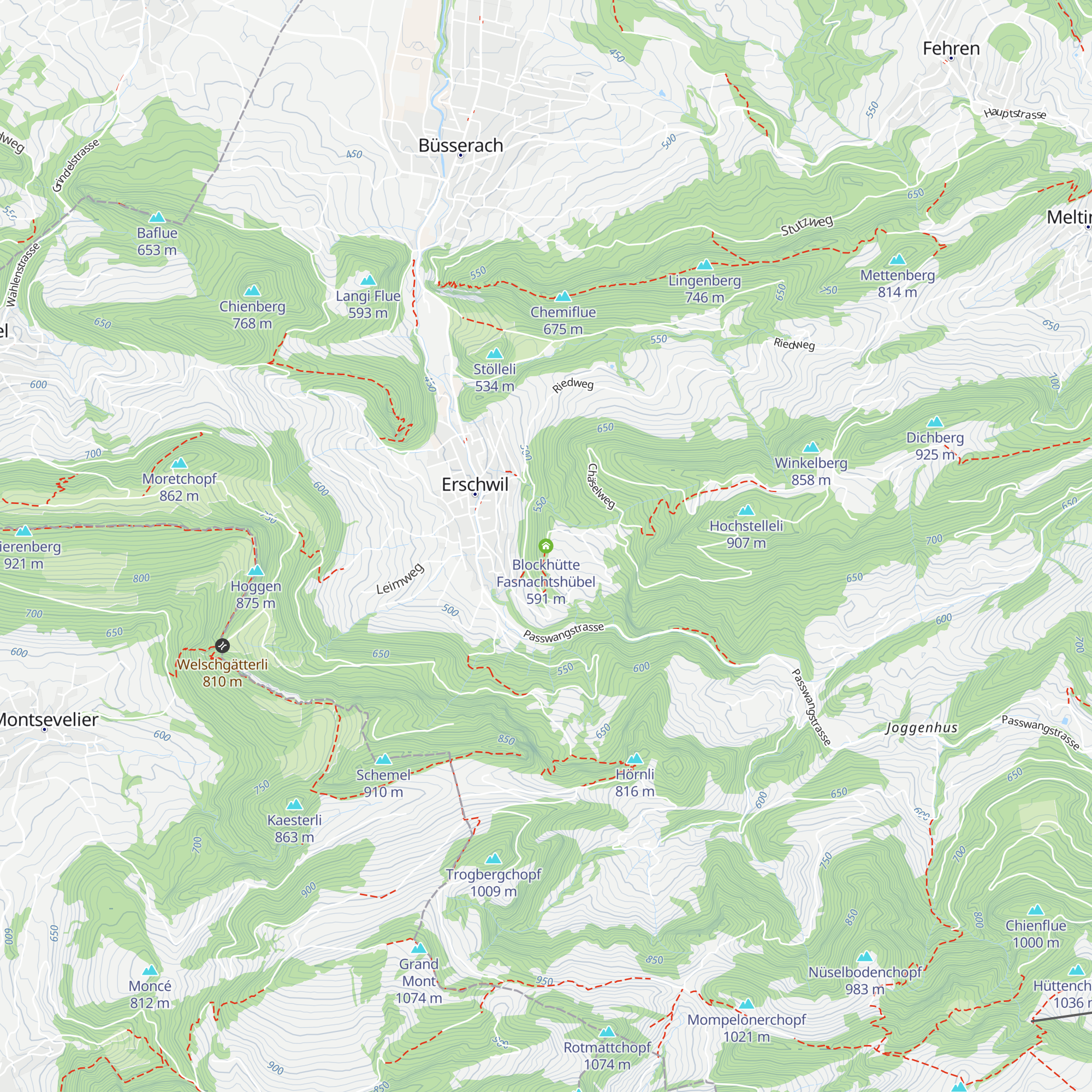 Blockhütte Fasnachtshübel map