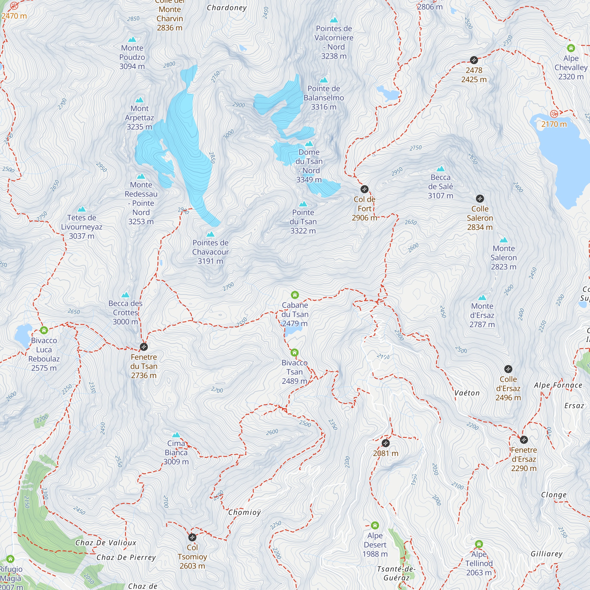 Cabane du Tsan map