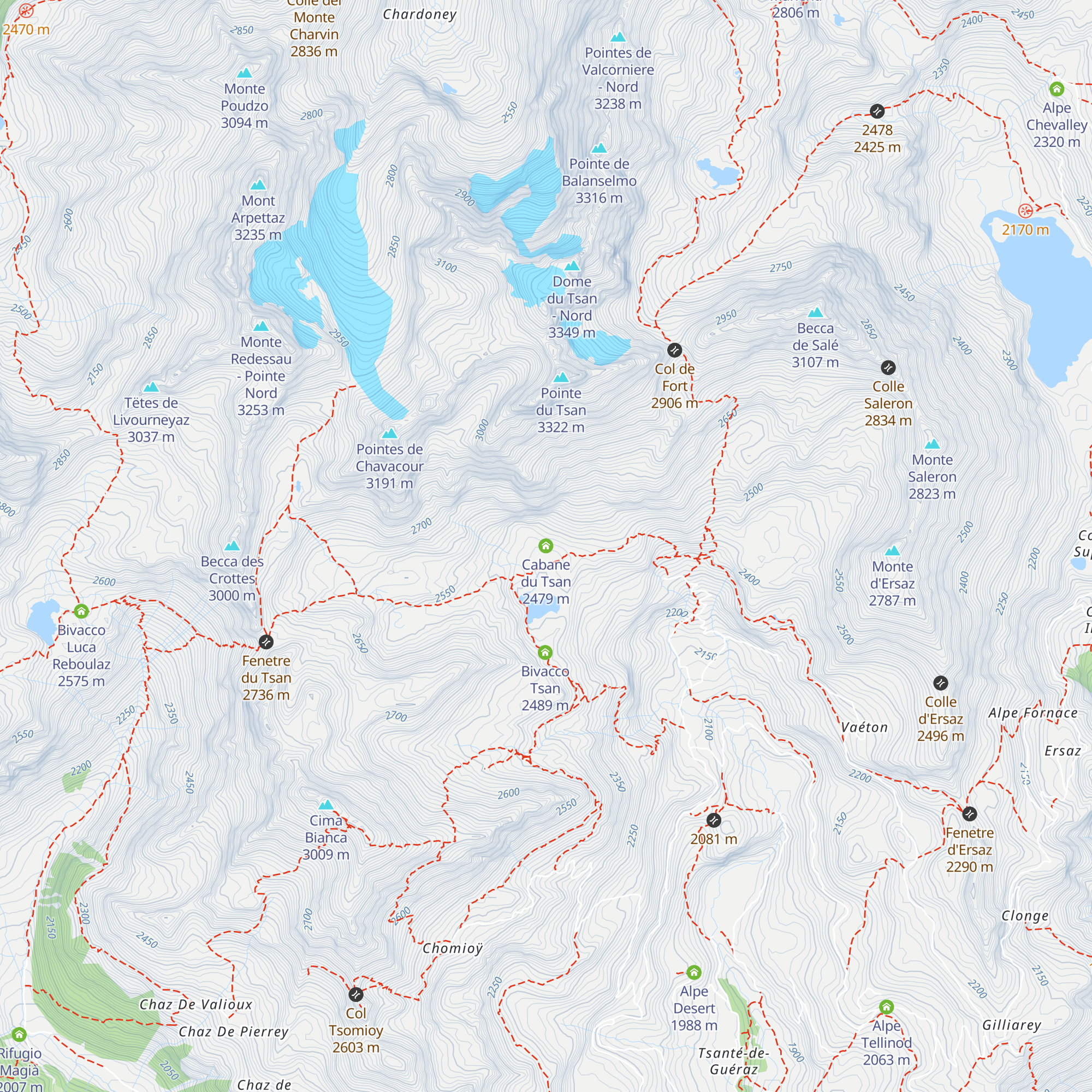 Cabane du Tsan map