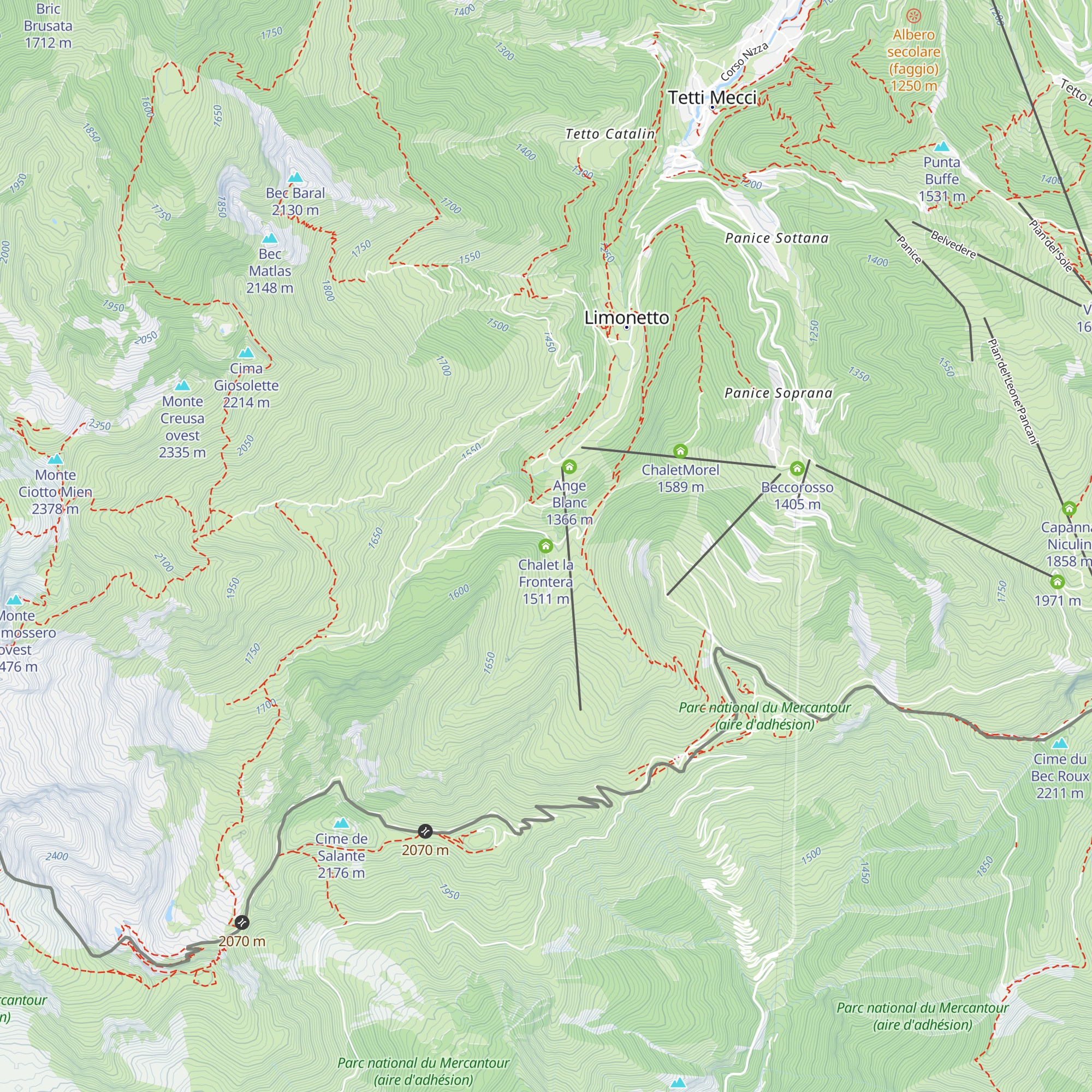 Chalet la Frontera map