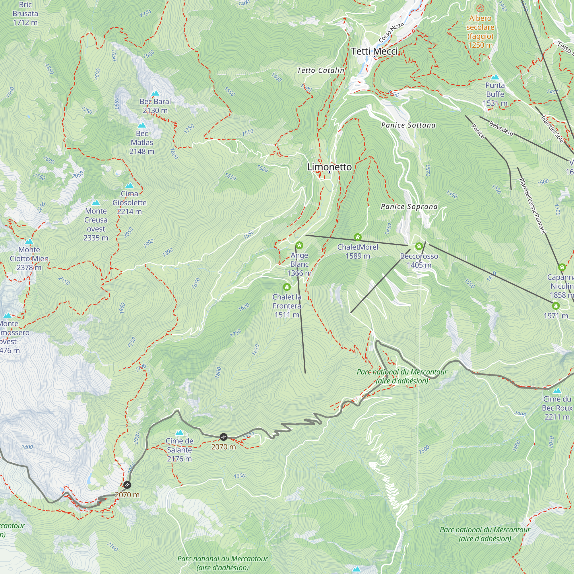 Chalet la Frontera map