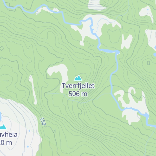 Map of Tverrfjellet