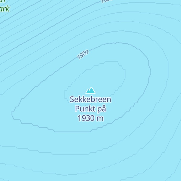 Map of Sekkebreen Punkt på