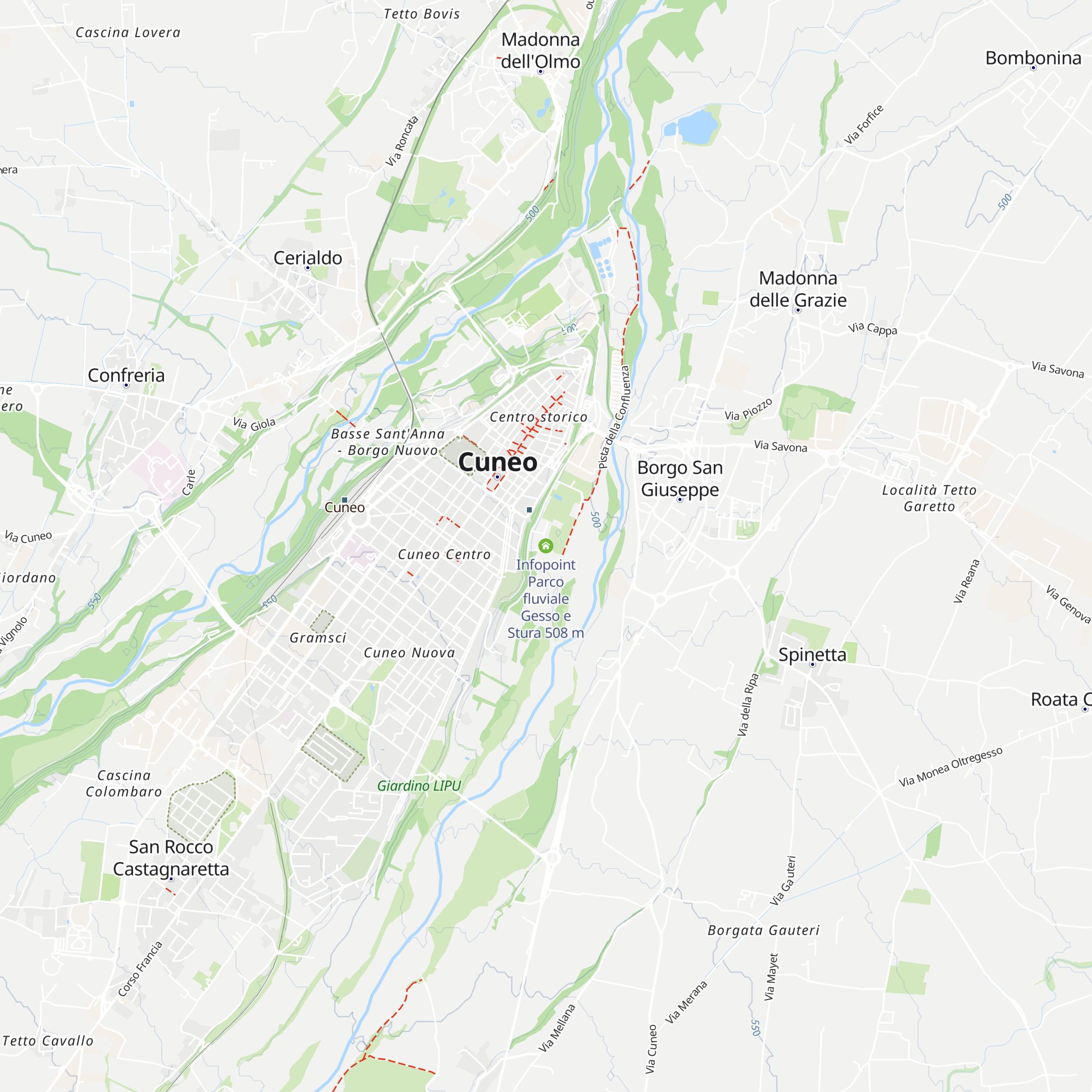 Infopoint Parco fluviale Gesso e Stura map