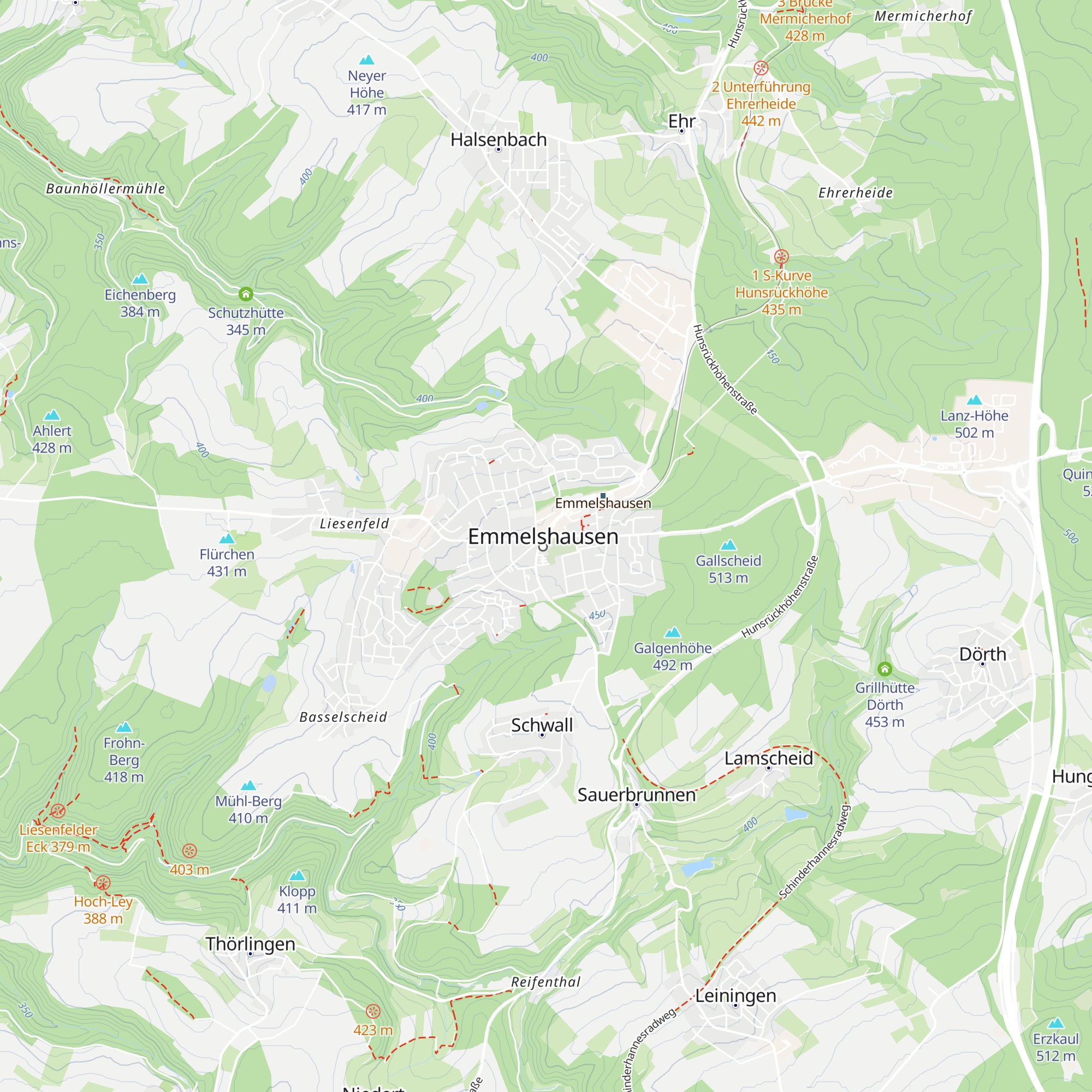 Tourist-Info Hunsrück-Mittelrhein map